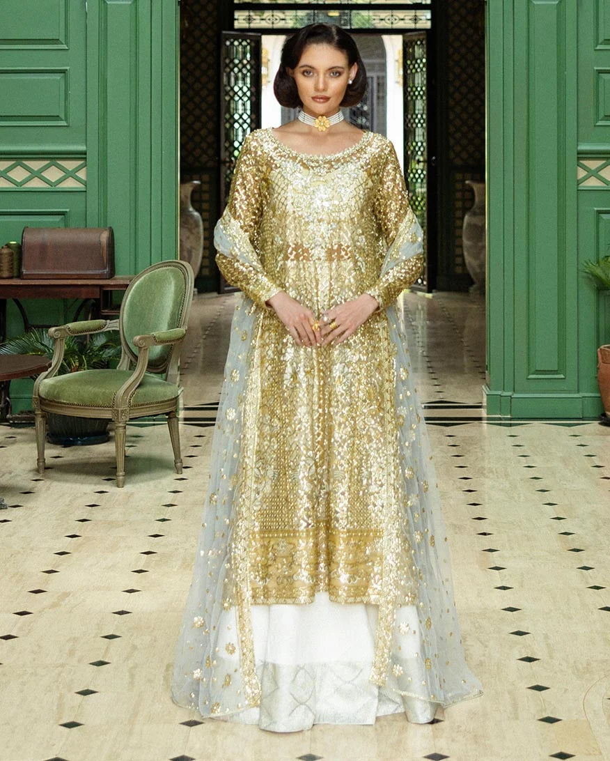 Mushq Inception Embroidered Net Unstitched 3Pc Suit D-03 Only You
