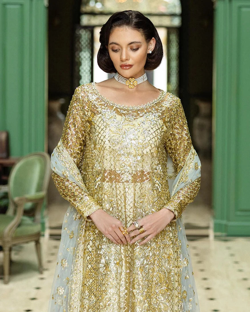 Mushq Inception Embroidered Net Unstitched 3Pc Suit D-03 Only You - view 2
