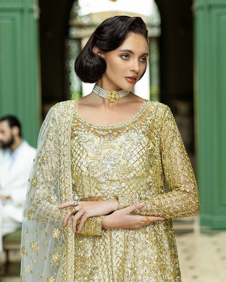 Mushq Inception Embroidered Net Unstitched 3Pc Suit D-03 Only You - view 3