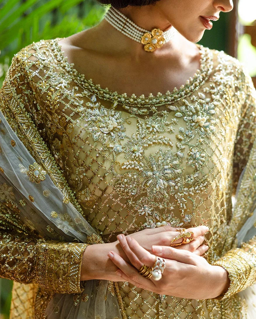 Mushq Inception Embroidered Net Unstitched 3Pc Suit D-03 Only You - view 5
