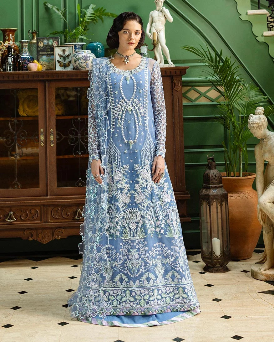 Mushq Inception Embroidered Net Unstitched 3Pc Suit D-08 Before the Rain
