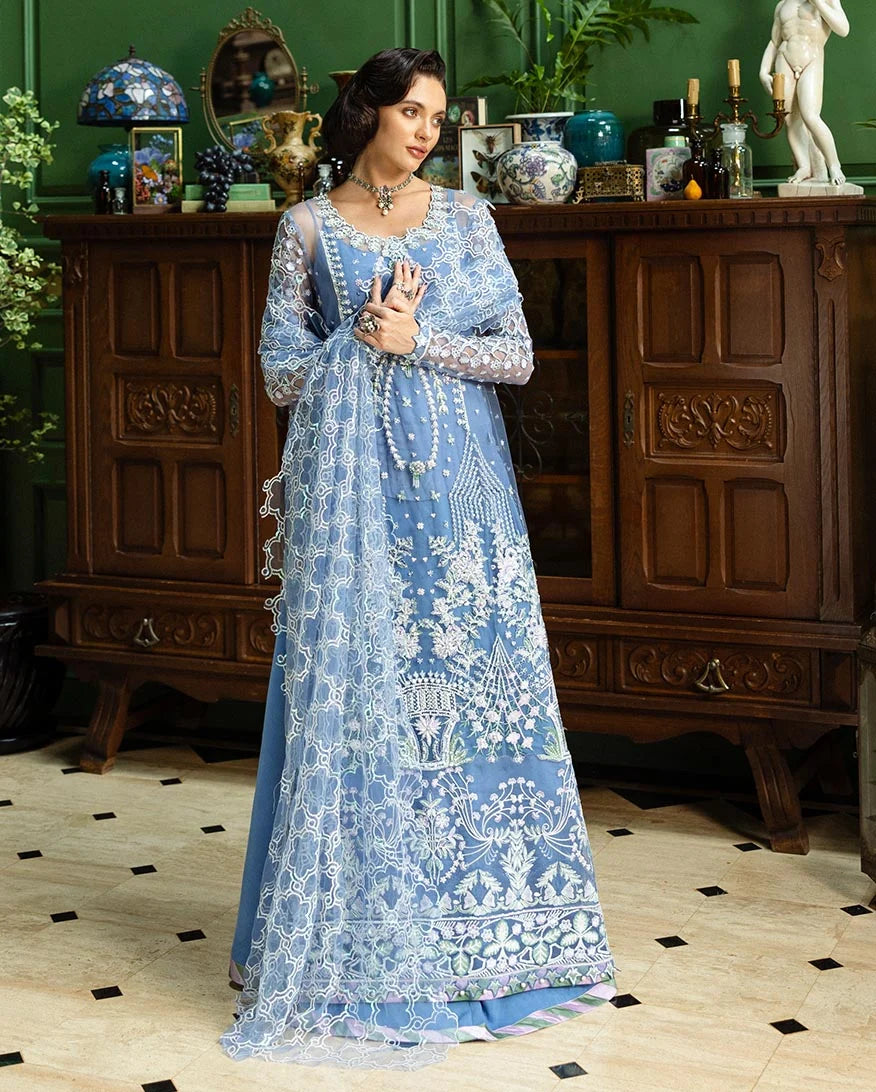 Mushq Inception Embroidered Net Unstitched 3Pc Suit D-08 Before the Rain