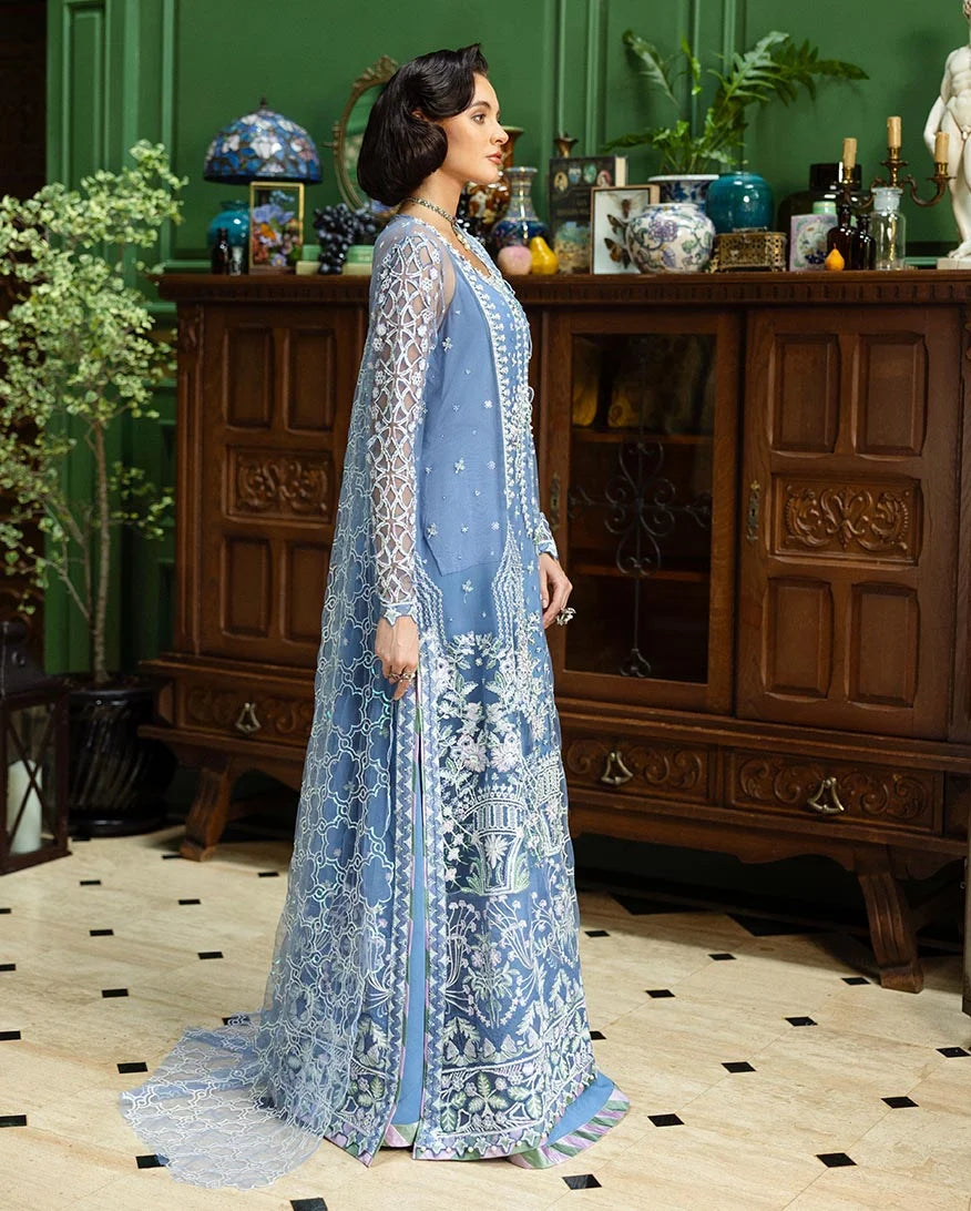 Mushq Inception Embroidered Net Unstitched 3Pc Suit D-08 Before the Rain