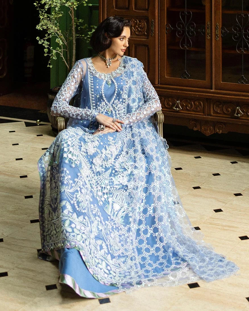 Mushq Inception Embroidered Net Unstitched 3Pc Suit D-08 Before the Rain