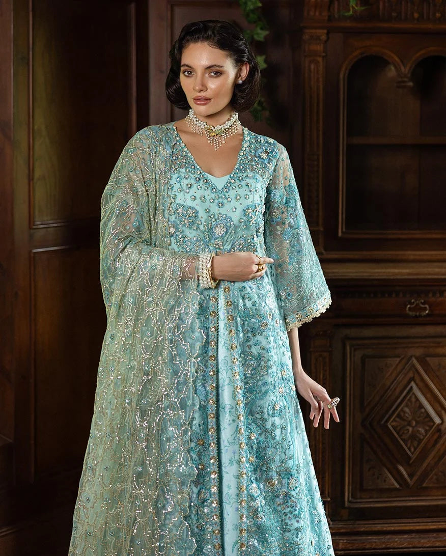 Mushq Inception Embroidered Net Unstitched 3Pc Suit D-02 Endless Love