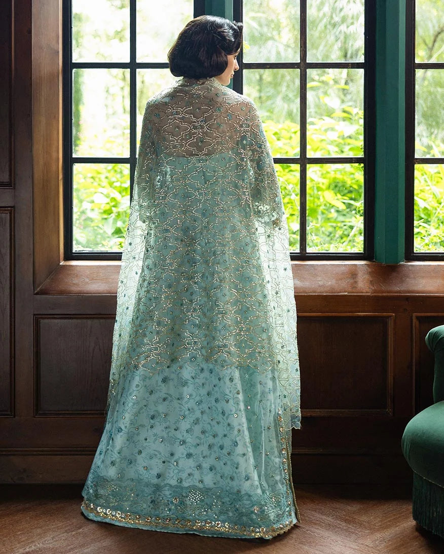 Mushq Inception Embroidered Net Unstitched 3Pc Suit D-02 Endless Love