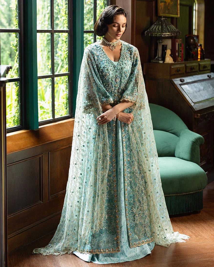 Mushq Inception Embroidered Net Unstitched 3Pc Suit D-02 Endless Love