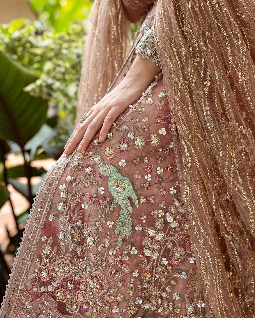 Mushq Inception Embroidered Net Unstitched 3Pc Suit D-01 Before Sunrise - view 2