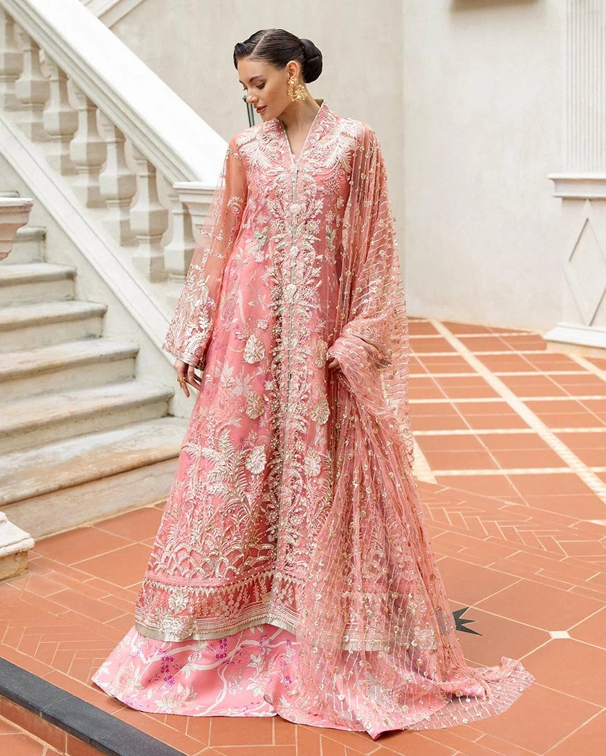 Mushq Inception Embroidered Net Unstitched 3Pc Suit D-06 Wings of Desire - view 4