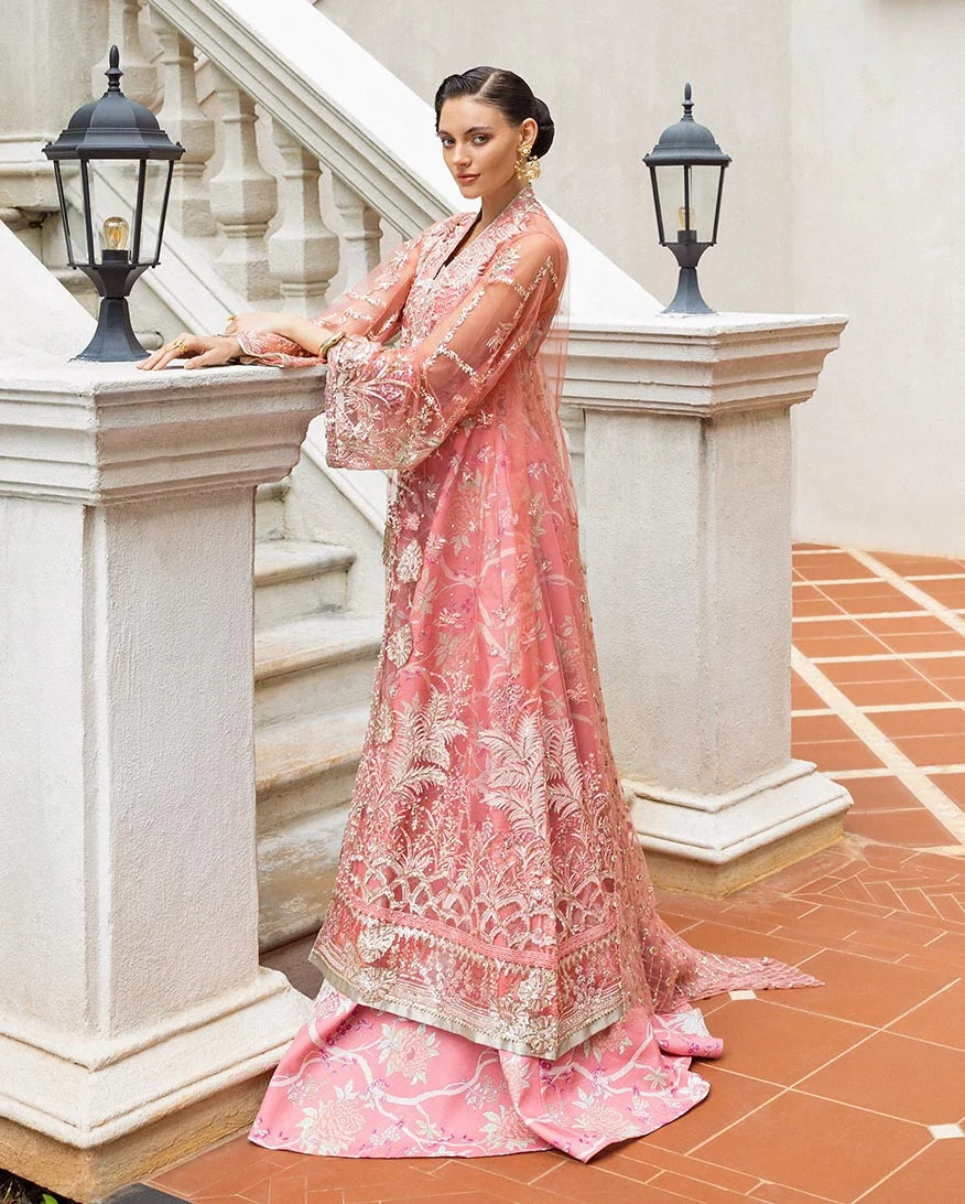 Mushq Inception Embroidered Net Unstitched 3Pc Suit D-06 Wings of Desire - view 3