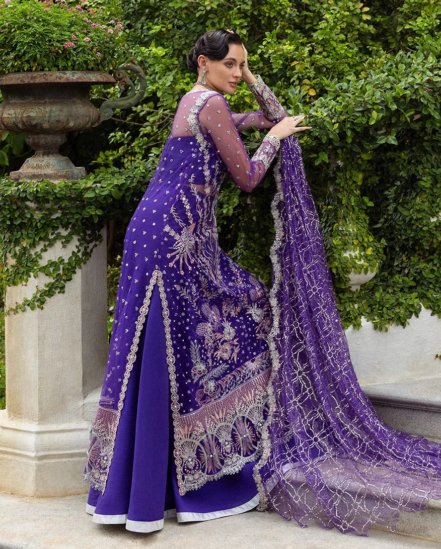 Mushq Inception Embroidered Net Unstitched 3Pc Suit D-04 Untamed Heart