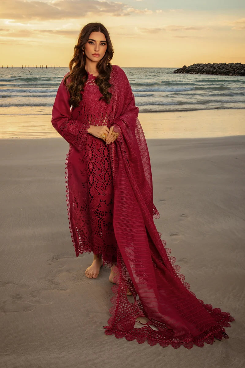 RangRasiya Premium Embroidered Lawn 3Pc Suit Summer 25 D-13 unstitched suit