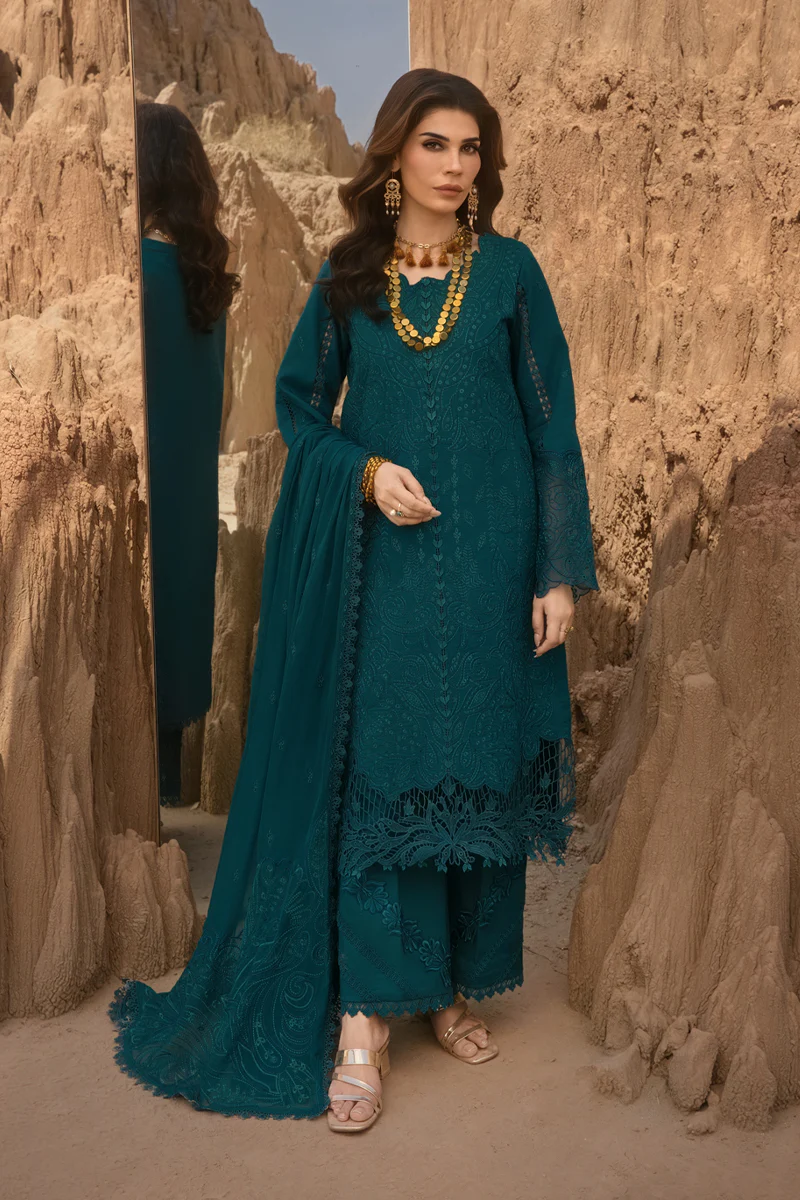 RangRasiya Premium Embroidered Lawn Unstitched 3Pc Suit D-06