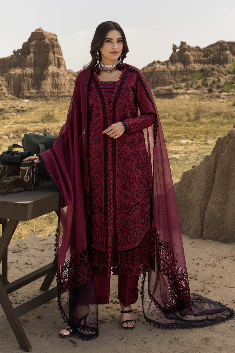 Rang Rasiya Premium Embroidered Lawn Unstitched 3Pc Suit D-07