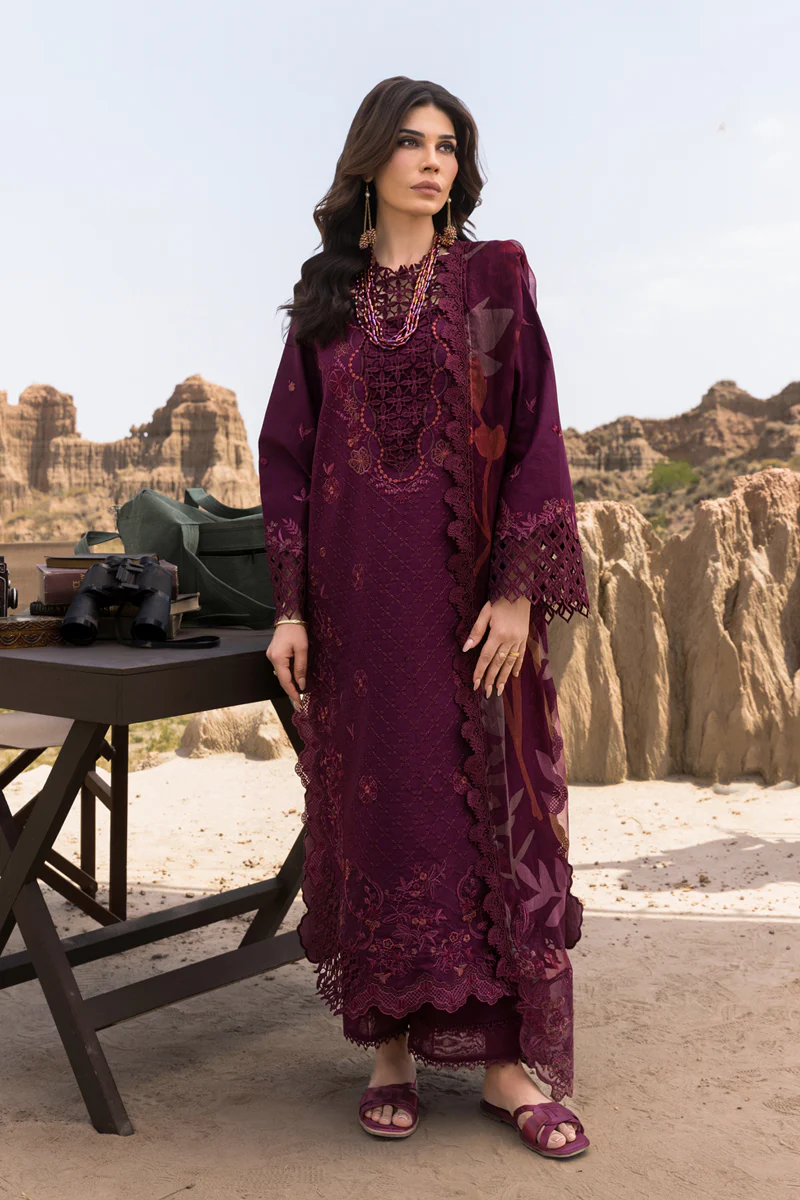 Rang Rasiya Premium Embroidered Lawn Unstitched 3Pc Suit D-09