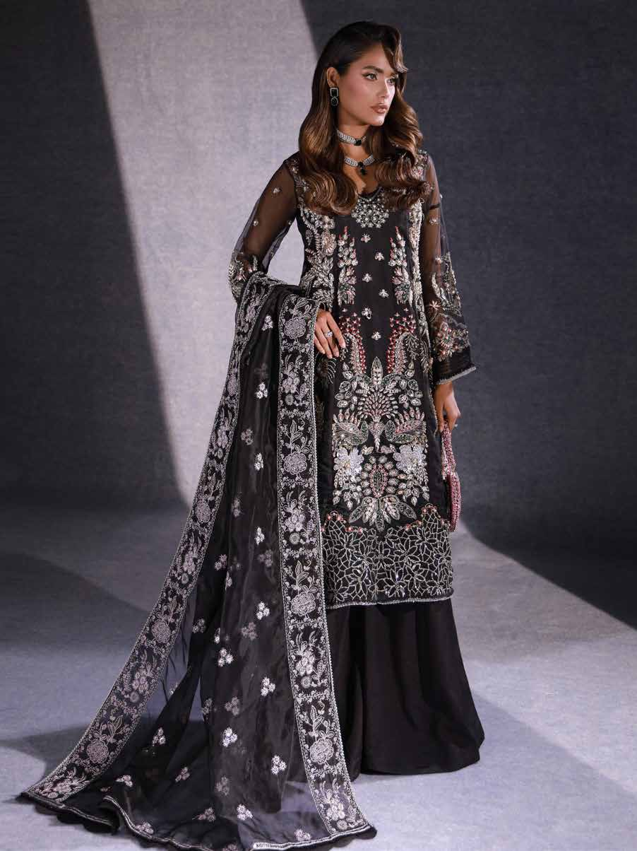 Ermina by Ezra Luxury Hand Embellished Organza Unstitched Wedding Series ’25 D-01 RAYA