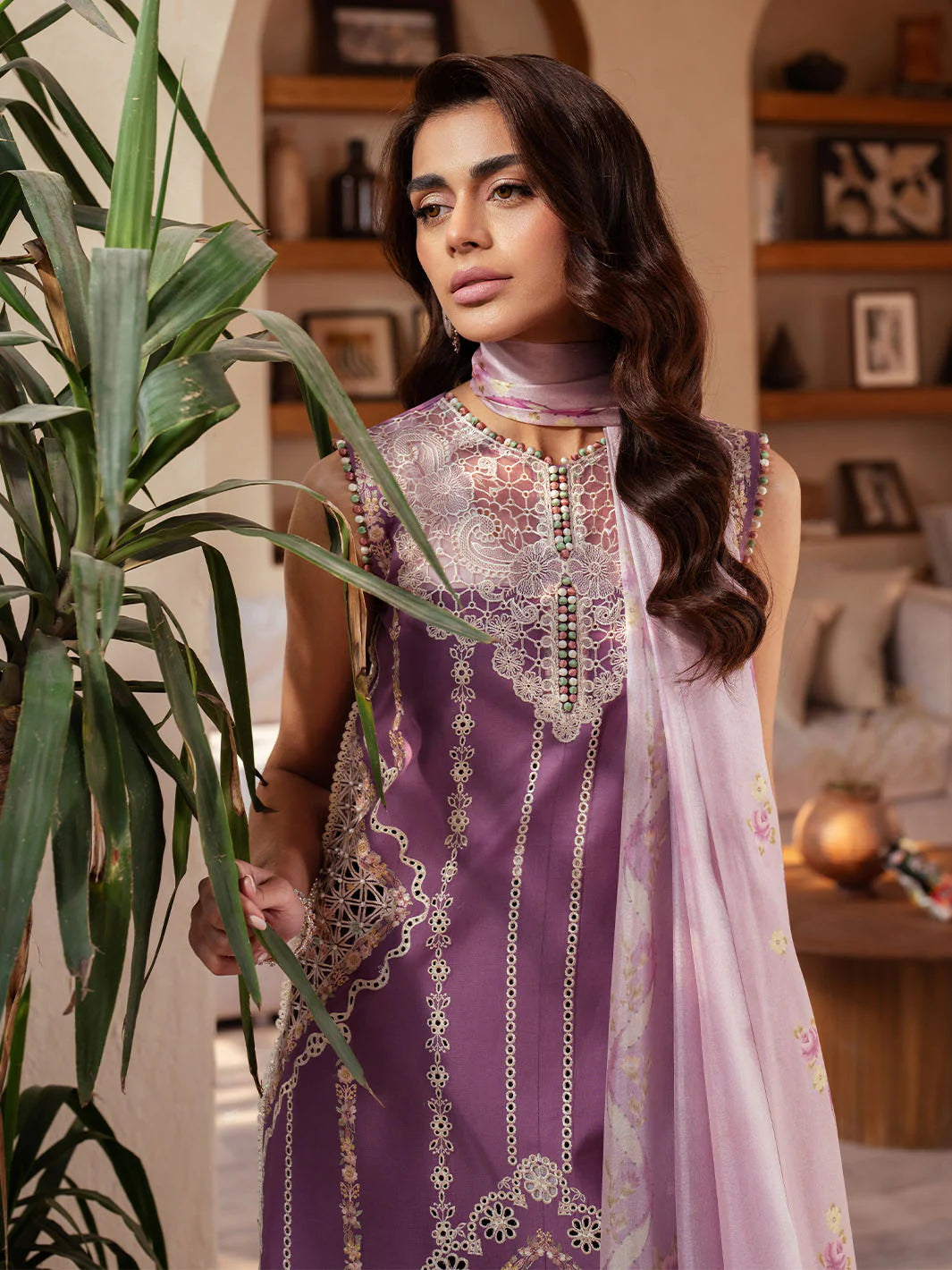 BIN ILYAS 3-piece luxury summer lawn set in 96A design, featuring vibrant, high-quality fabric with intricate patterns and elegant finish.