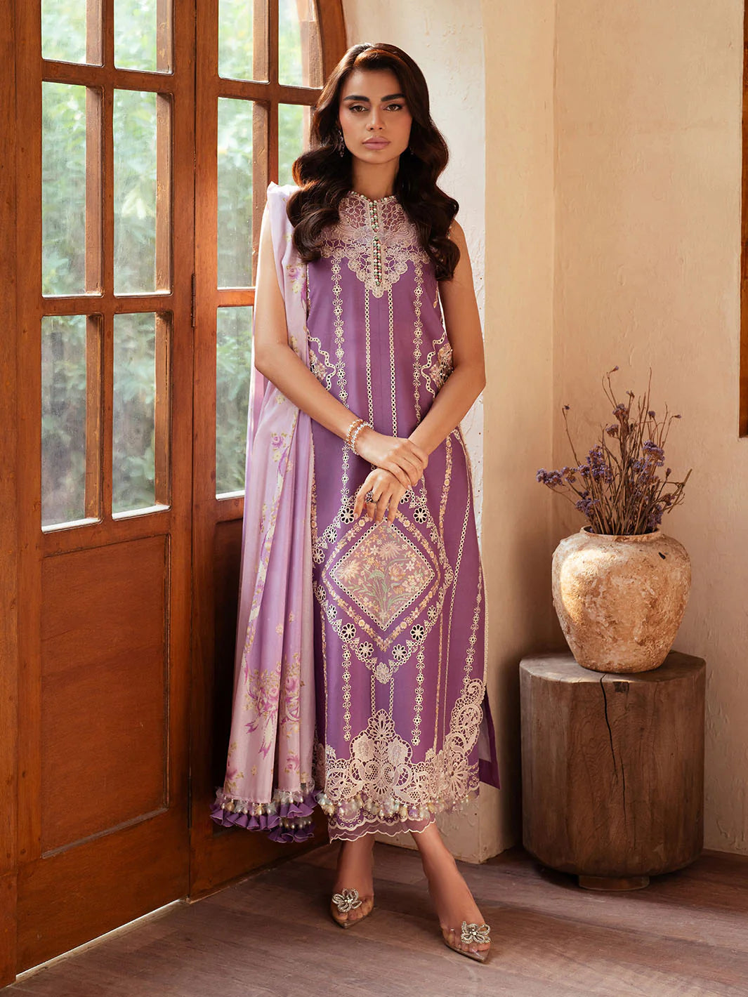 BIN ILYAS 3-piece luxury summer lawn set in 96A design, featuring elegant fabric and vibrant colors for stylish summer wear.