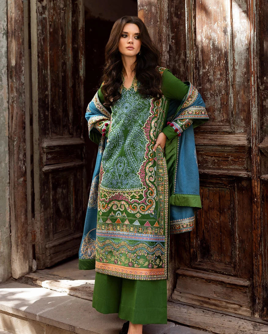 Esmel Lueur Dorent Embroidered Karandi Unstitched 3Pc Suit D-09 Nivalis