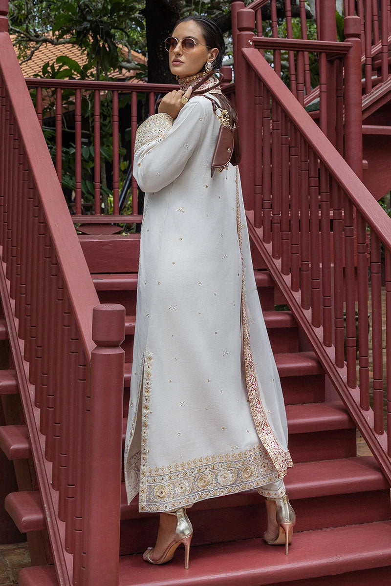 Mushq Hemline Nuvera Embroidered Raw Silk Unstitched 3Pc Suit D-04 Elnaz - view 2