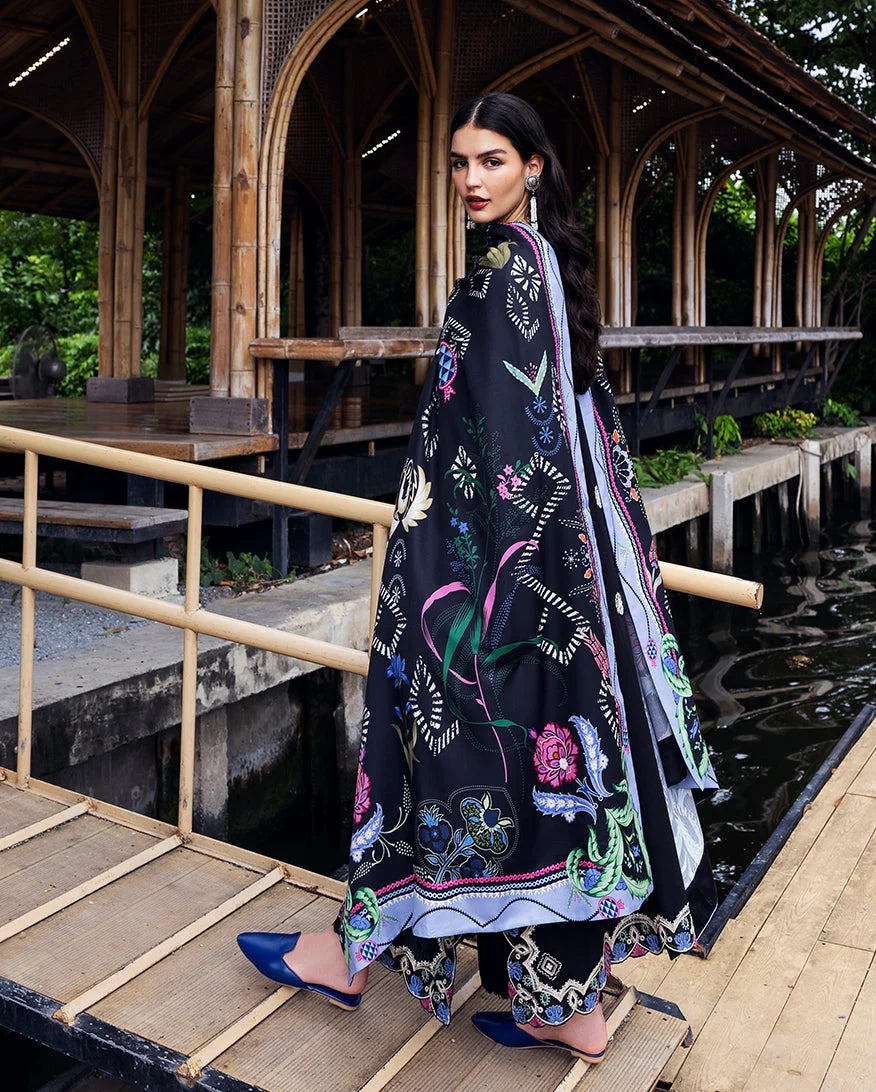 Hemline by Mushq Symphony Unstitched Karandi 2Pc Suit - Midnight Rune