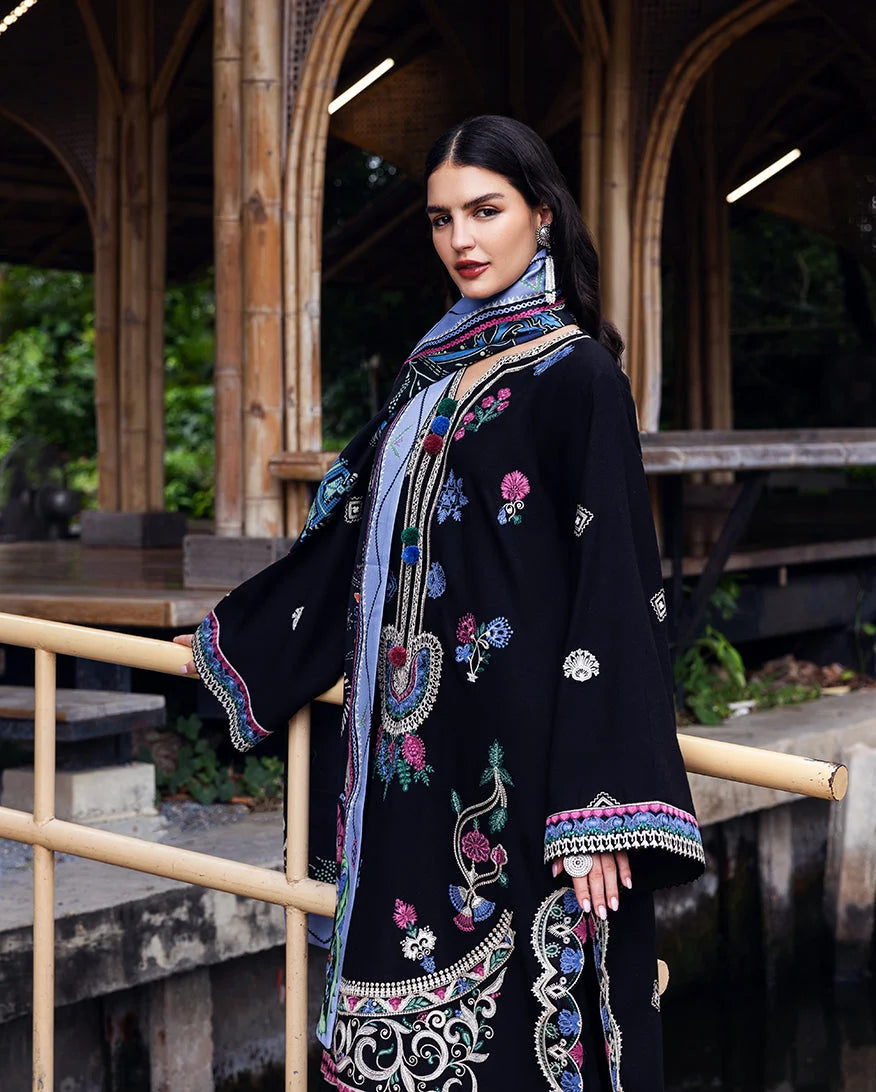 Hemline by Mushq Symphony Unstitched Karandi 2Pc Suit - Midnight Rune