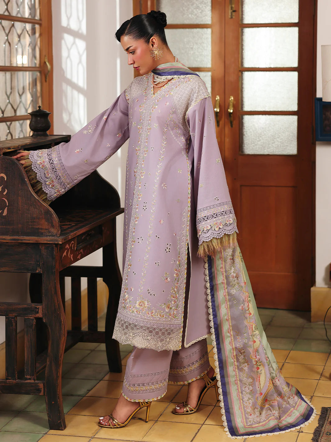 BIN ILYAS - 3pc LUXURY LAWN L75A unstitched suit - view 4