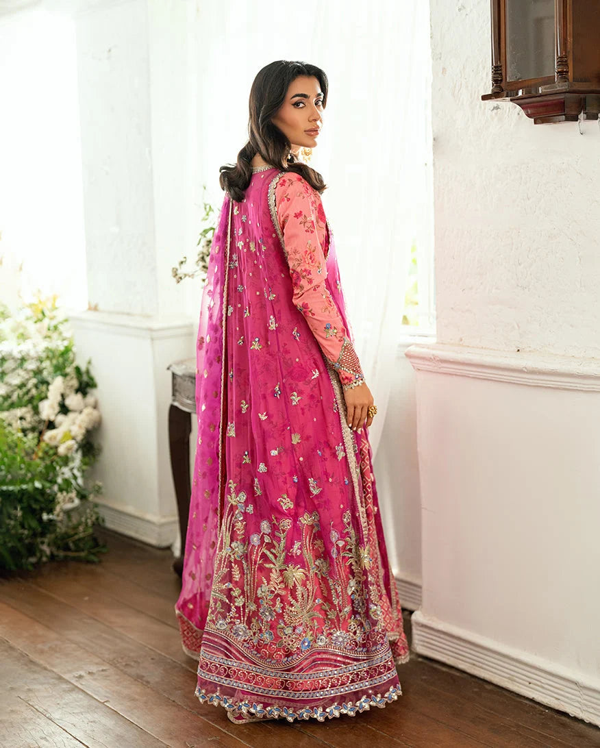 Mushq Sham Shandaar Embroidered Chiffon Unstitched 3Pc Suit - Geet Gulabi - view 2