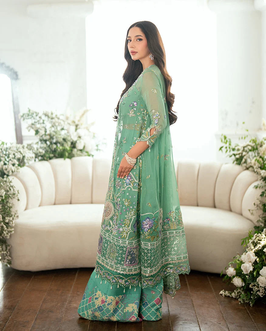 Mushq Sham Shandaar Embroidered Chiffon Unstitched 3Pc Suit - Adaa - view 2