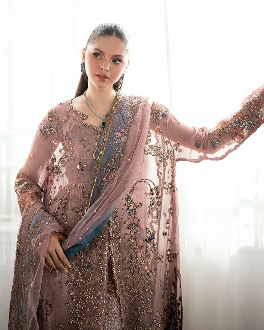 Mushq Sham Shandaar Embroidered Chiffon Unstitched 3Pc Suit - Roop Rangoli - view 2