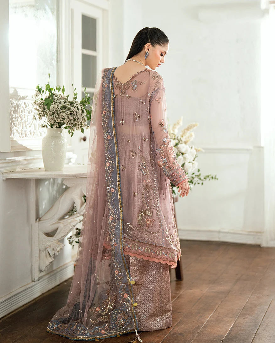 Mushq Sham Shandaar Embroidered Chiffon Unstitched 3Pc Suit - Roop Rangoli - view 4