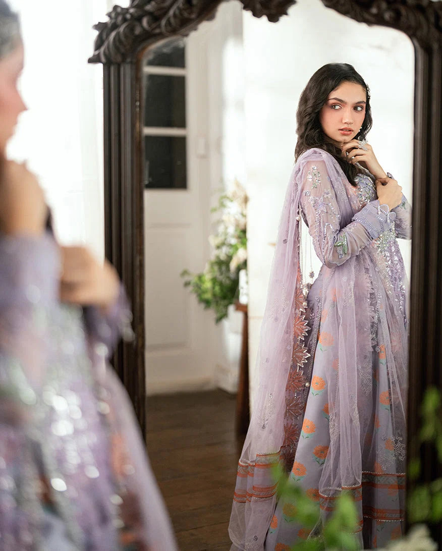 Mushq Sham Shandaar Embroidered Chiffon Unstitched 3Pc Suit - Rangeela Raag - view 3