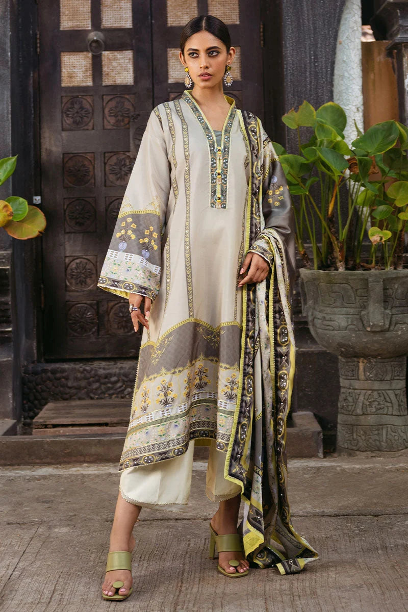 Mushq Nirvana raw silk unstitched suit MPS-01 Chestnut