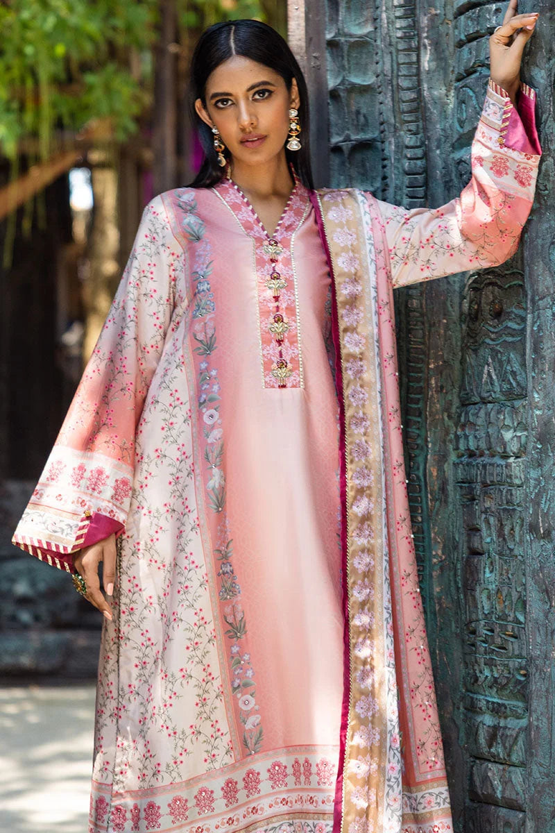 Mushq Nirvana raw silk unstitched 3pc suit MPS-04 Roseate - view 2