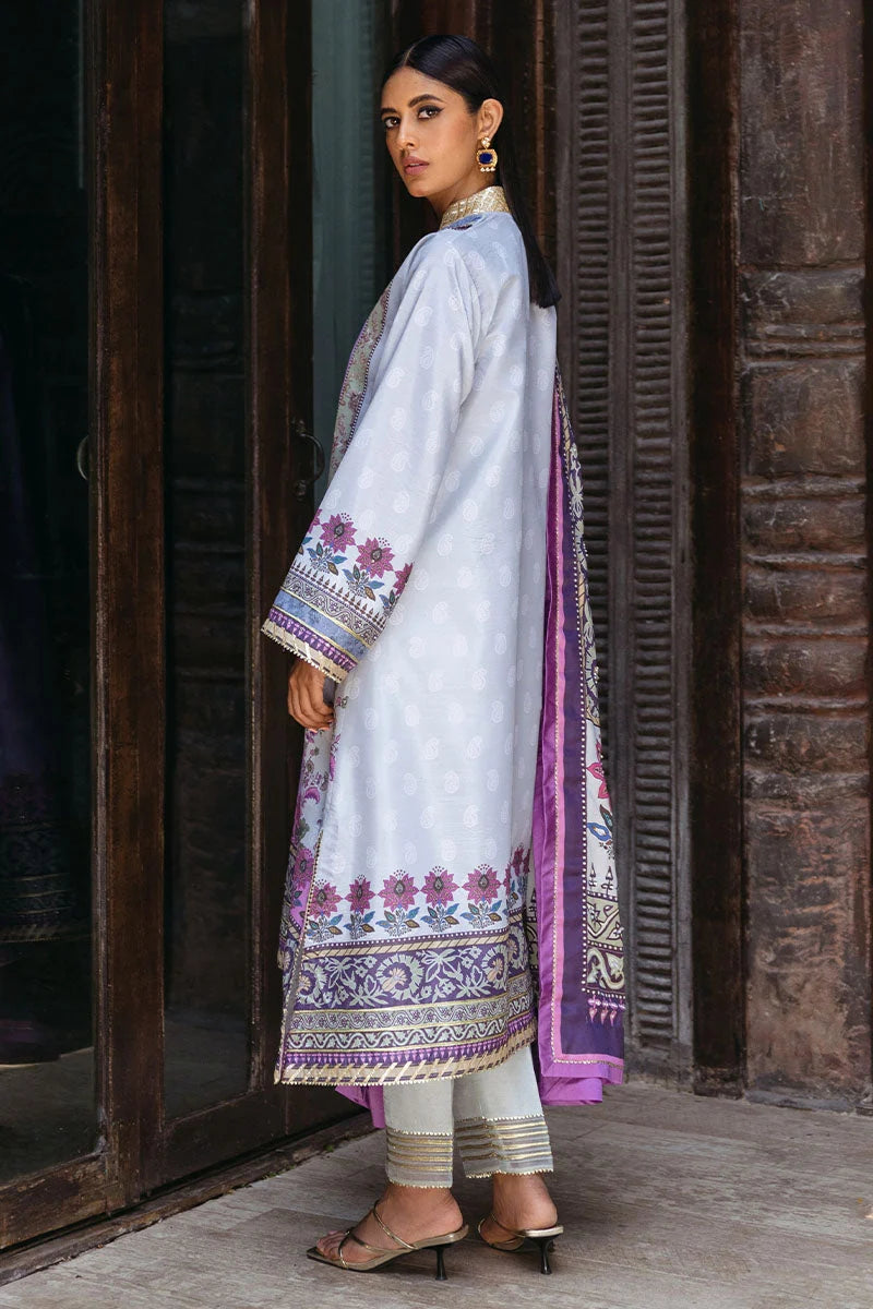 Mushq Nirvana raw silk unstitched 3pc suit MPS-06 Viola - view 4
