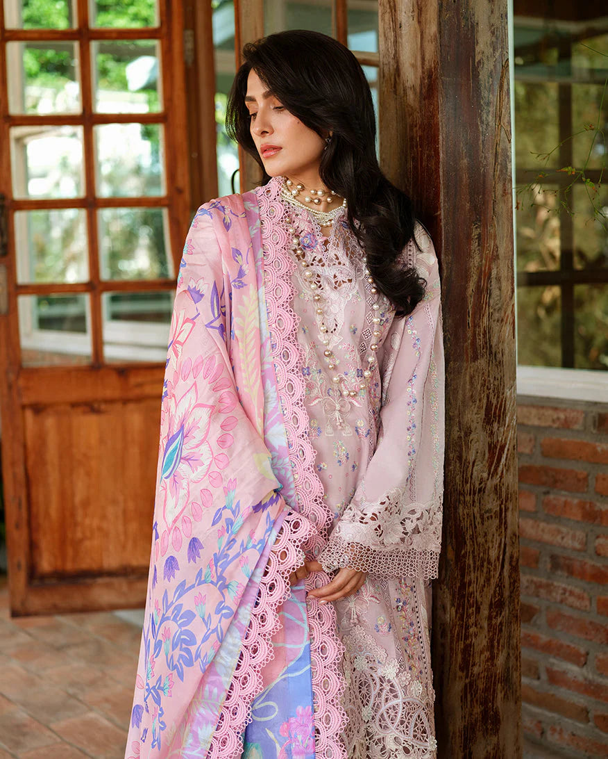 Mushq A Moi Chikan Embroidered Lawn Unstitched 3Pc Suit - Opulent Whisper - view 3
