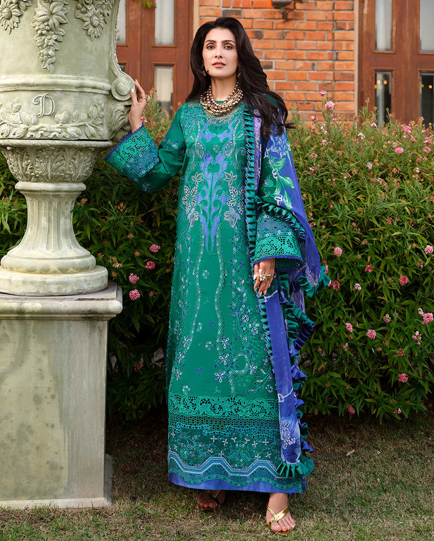 Mushq A Moi Chikan Embroidered Lawn Unstitched 3Pc Suit - Blooming Romance - view 3