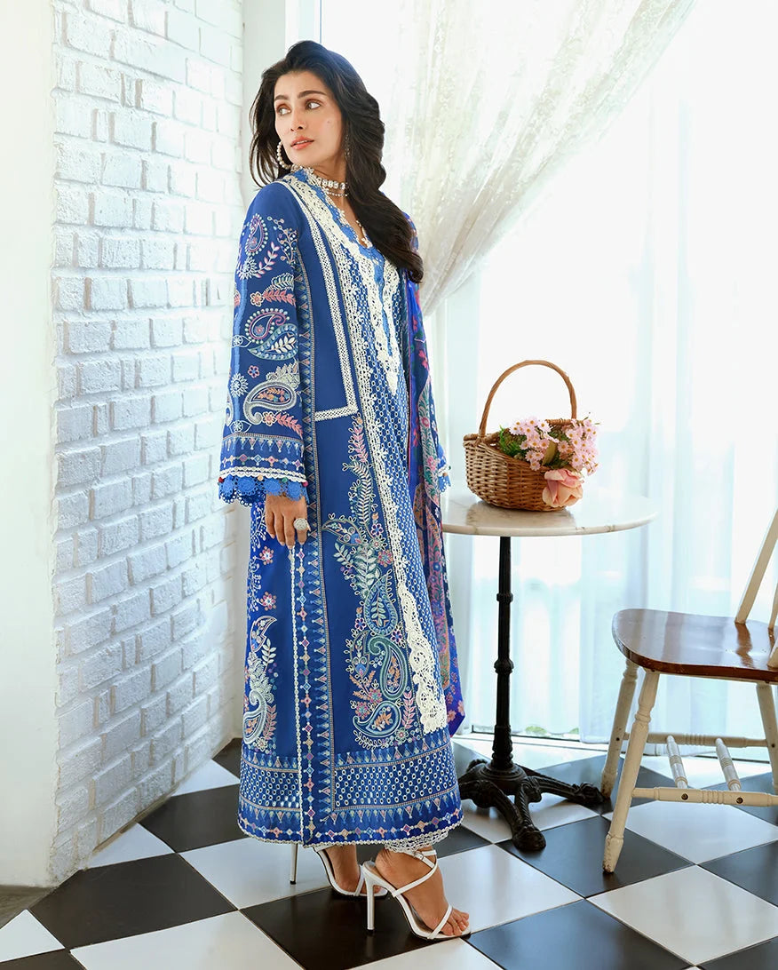Mushq A Moi Chikan Embroidered Lawn Unstitched 3Pc Suit - Moonlit Dreams - view 4