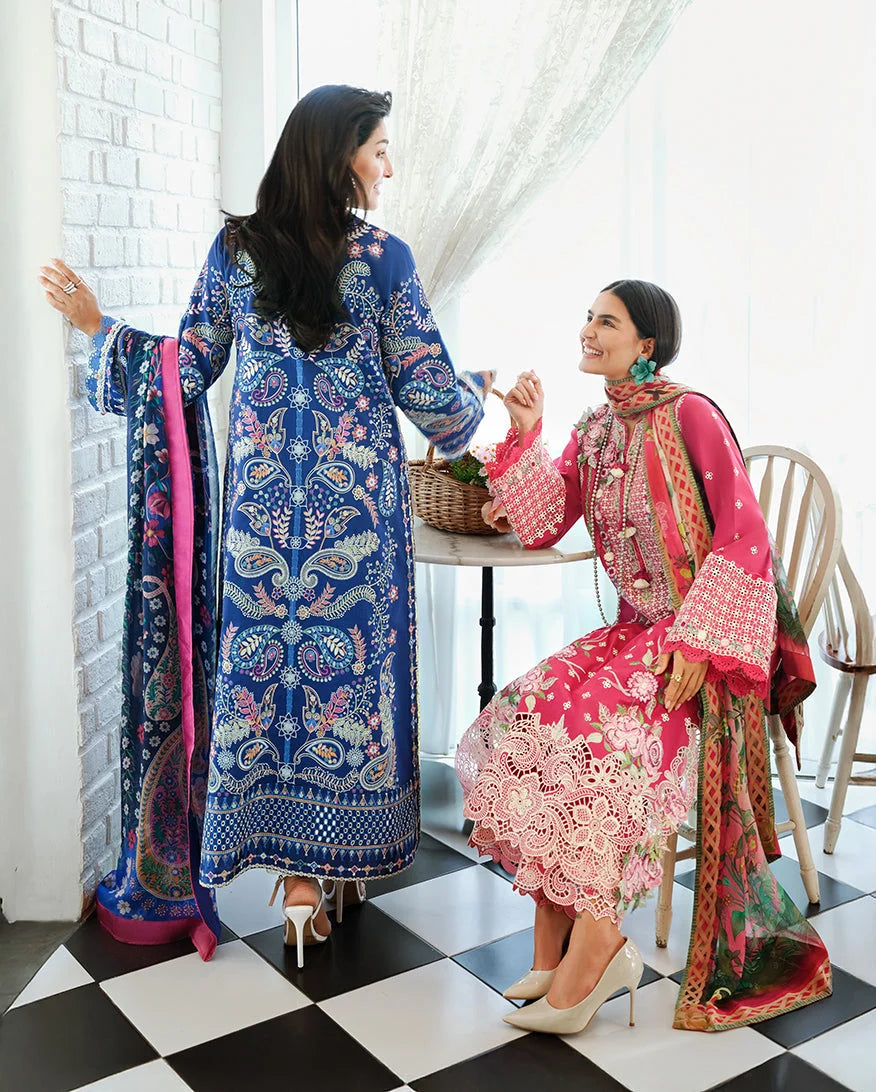 Mushq A Moi Chikan Embroidered Lawn Unstitched 3Pc Suit - Moonlit Dreams - view 2