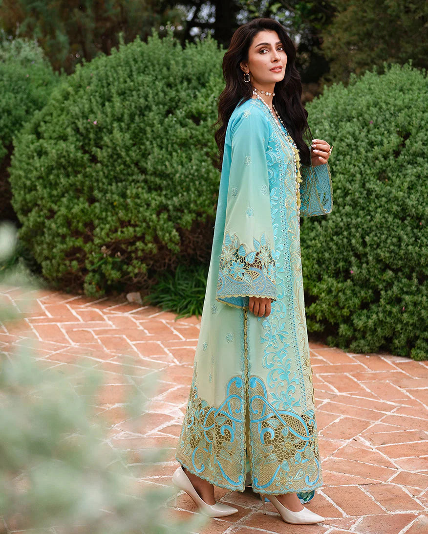 Mushq A Moi Chikan Embroidered Lawn Unstitched 3Pc Suit - Whispering Winds - view 5