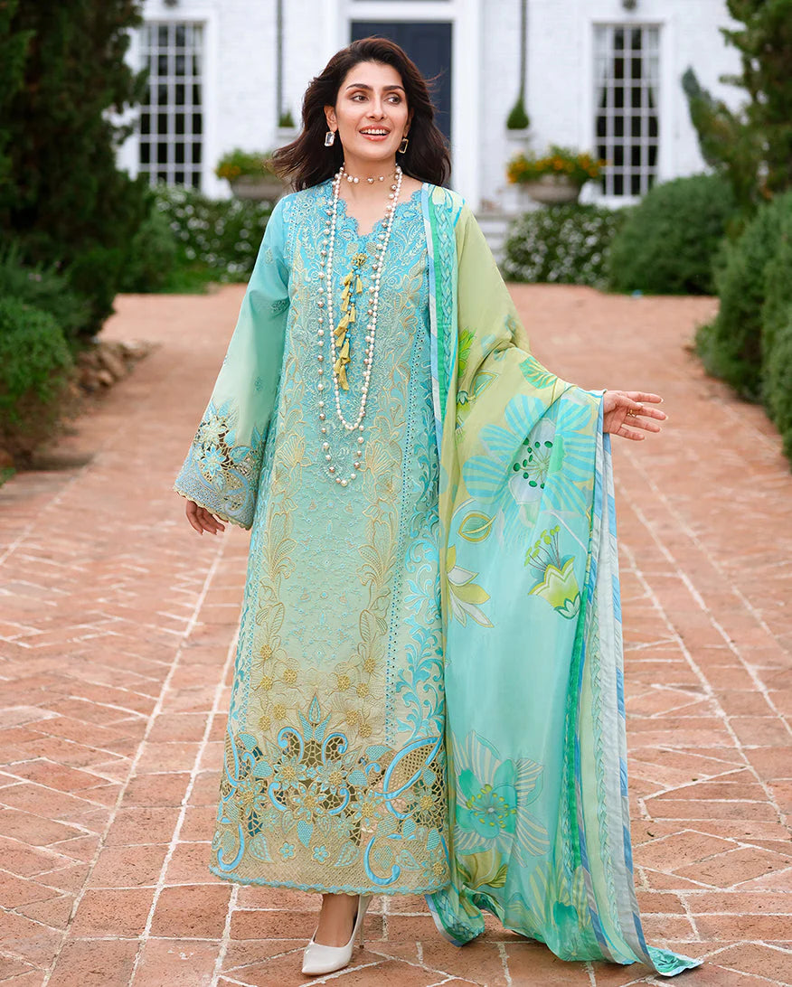 Mushq A Moi Chikan Embroidered Lawn Unstitched 3Pc Suit - Whispering Winds - view 4
