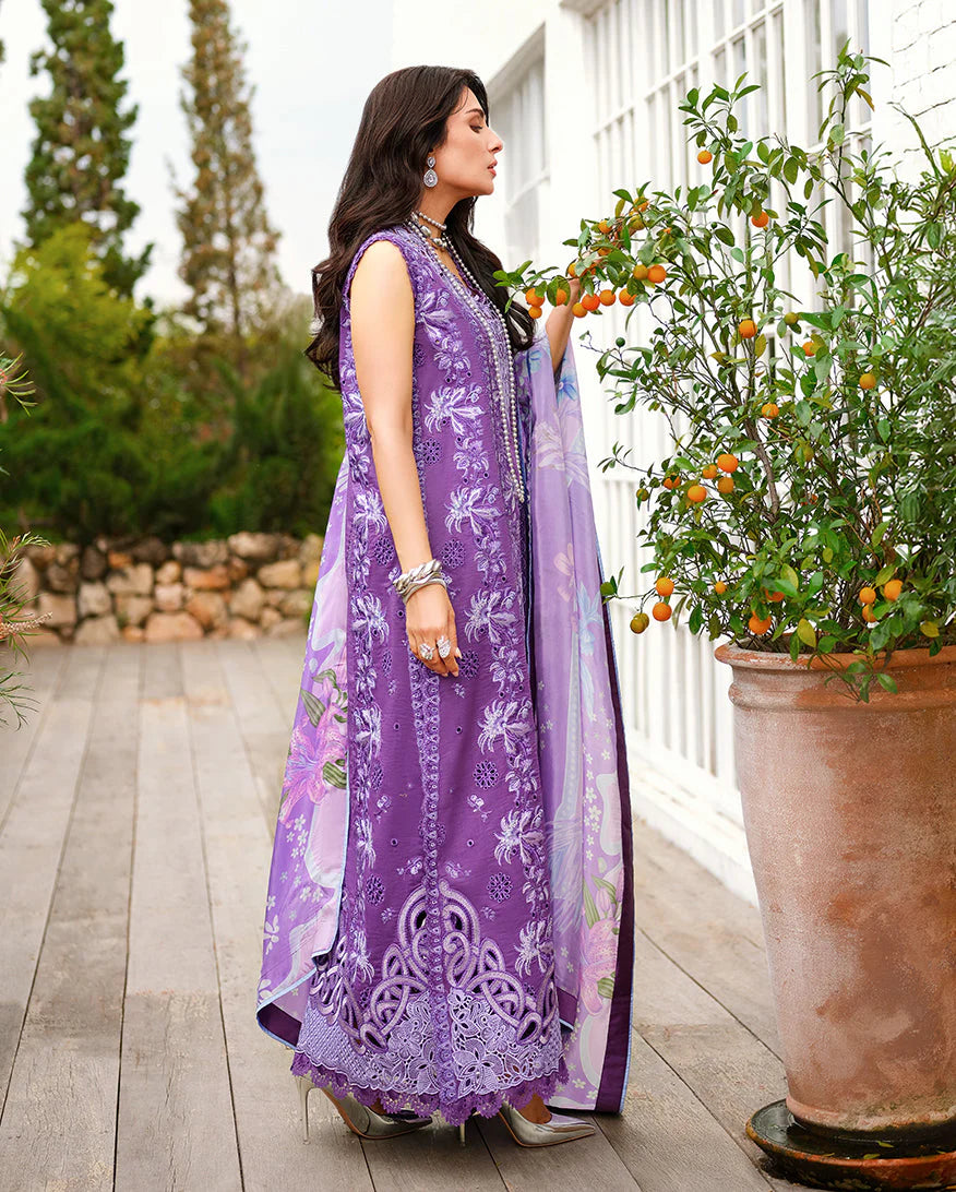 Mushq A Moi Chikan Embroidered Lawn Unstitched 3Pc Suit - Lovers Lane - view 2