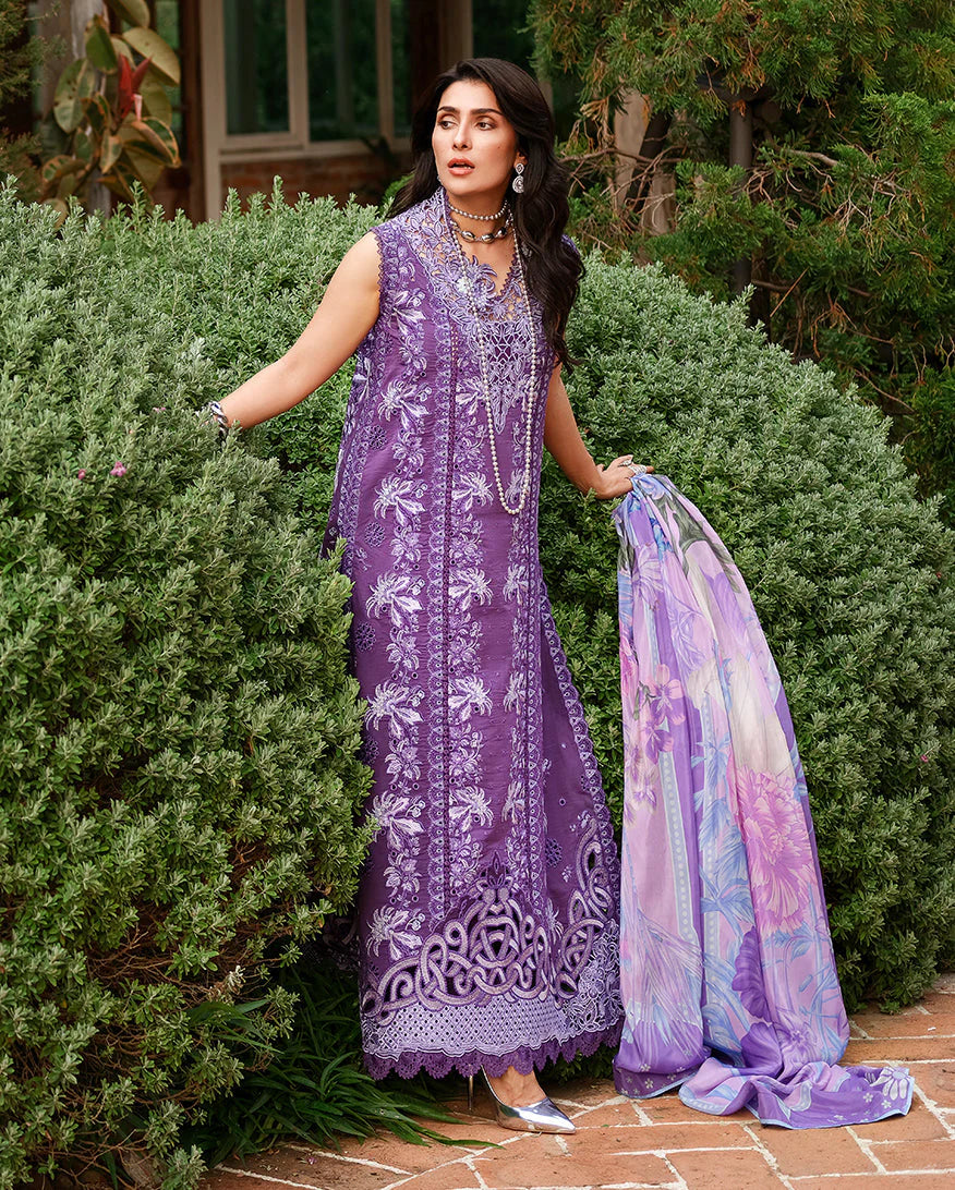 Mushq A Moi Chikan Embroidered Lawn Unstitched 3Pc Suit - Lovers Lane - view 4