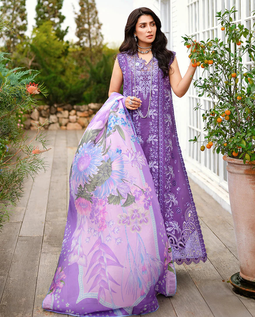Mushq A Moi Chikan Embroidered Lawn Unstitched 3Pc Suit - Lovers Lane - view 5