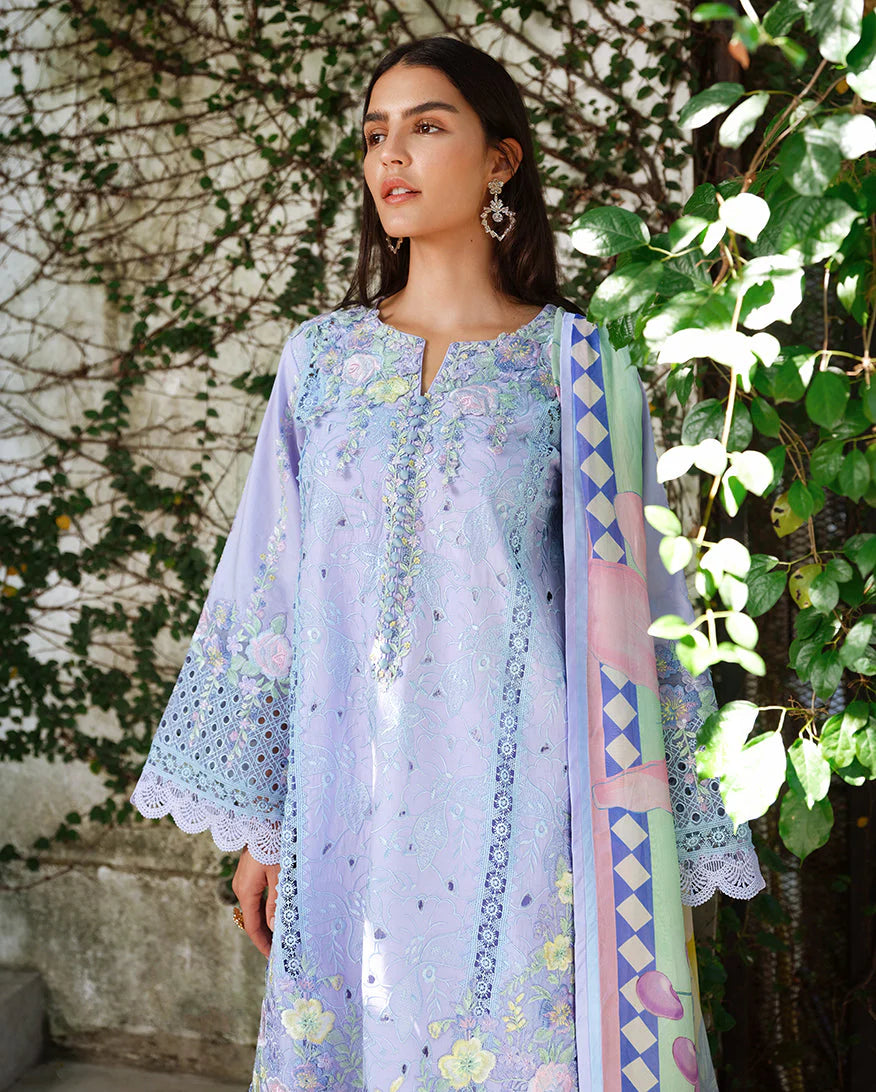 Mushq A Moi Chikan Embroidered Lawn Unstitched 3Pc Suit - Sweet Confession - view 4