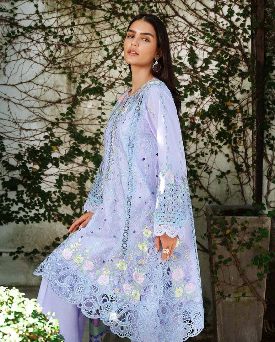 Mushq A Moi Chikan Embroidered Lawn Unstitched 3Pc Suit - Sweet Confession - view 5