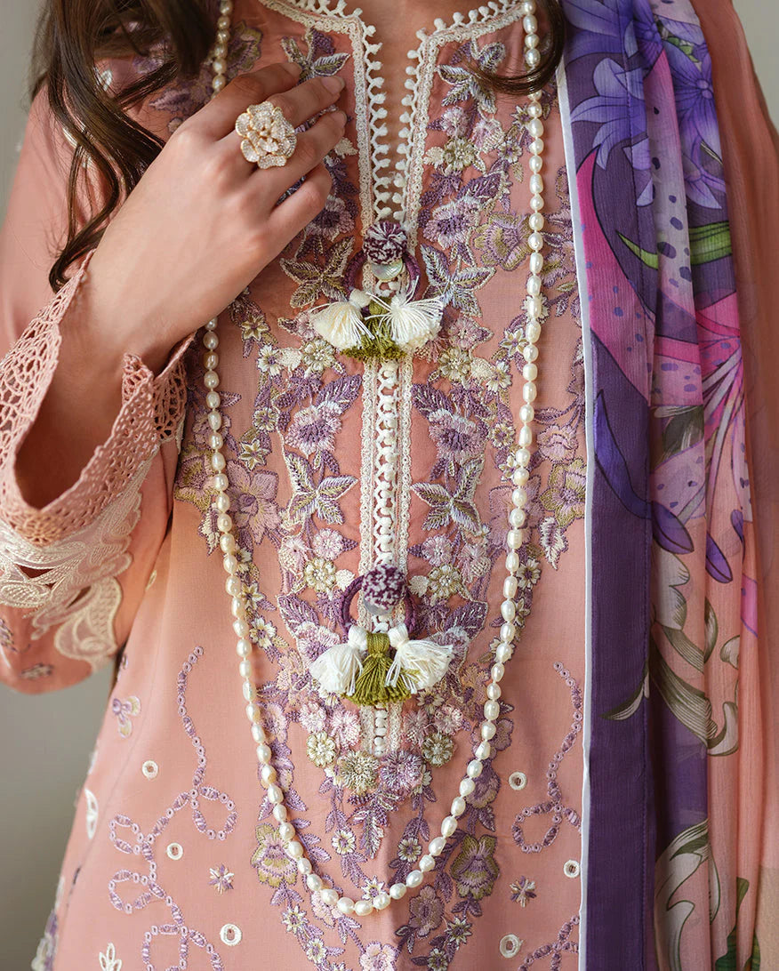 Mushq A Moi Chikan Embroidered Lawn Unstitched 3Pc Suit - Daisy Chain - view 4