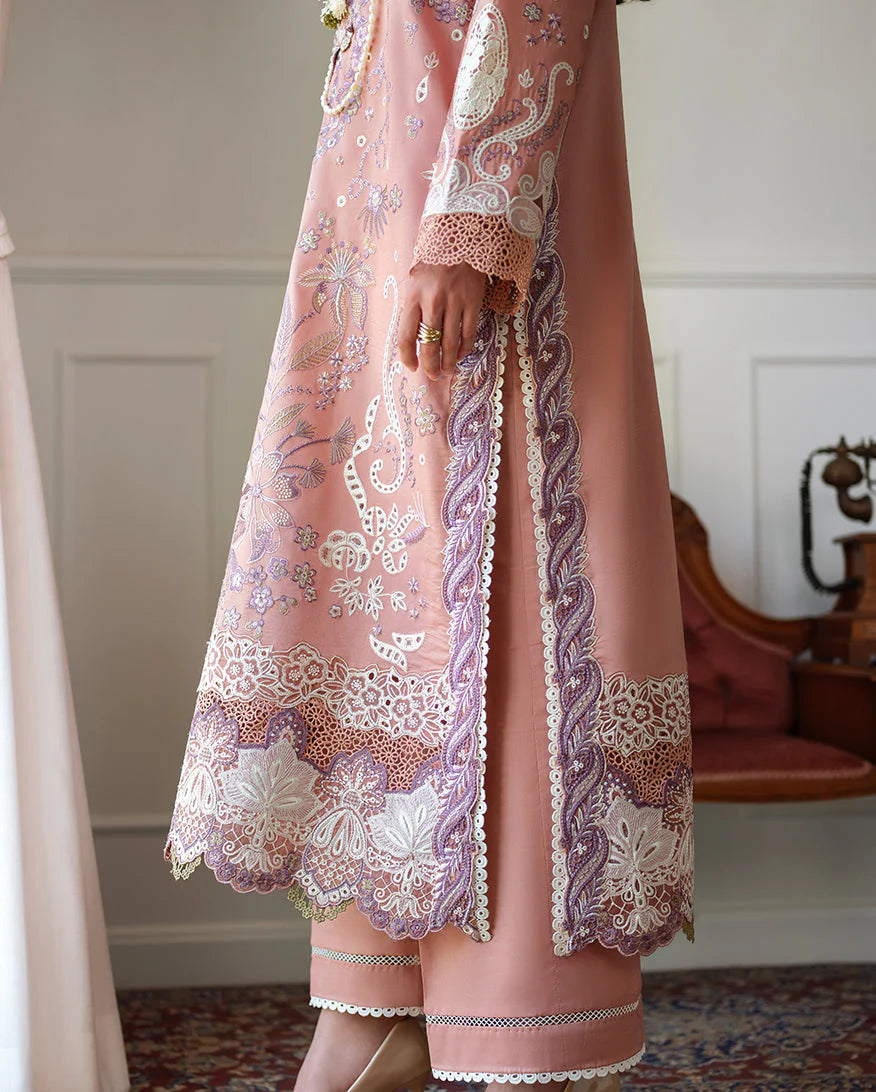 Mushq A Moi Chikan Embroidered Lawn Unstitched 3Pc Suit - Daisy Chain - view 3