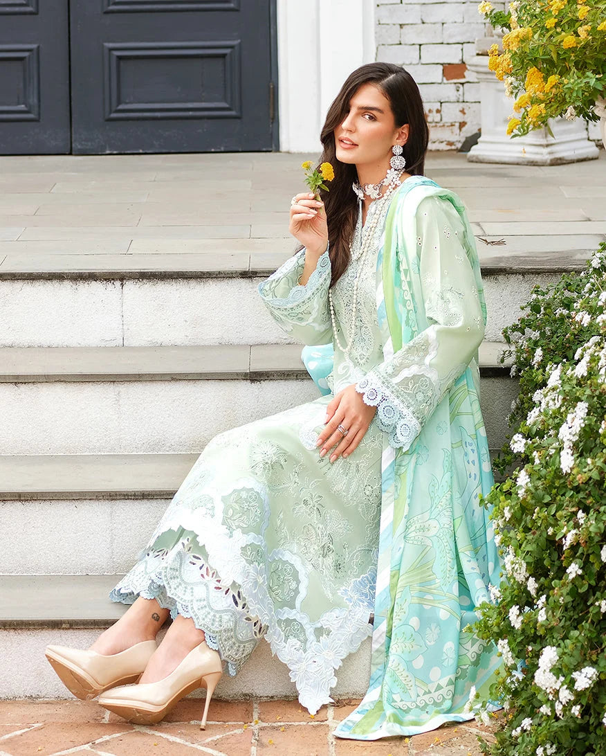 Mushq A Moi Chikan Embroidered Lawn Unstitched 3Pc Suit - Love Escape - view 3