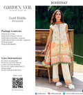 Gold garden veil by Roohenaz by Mushq featuring intricate riddle-inspired design and delicate fabric for elegant outdoor wear.